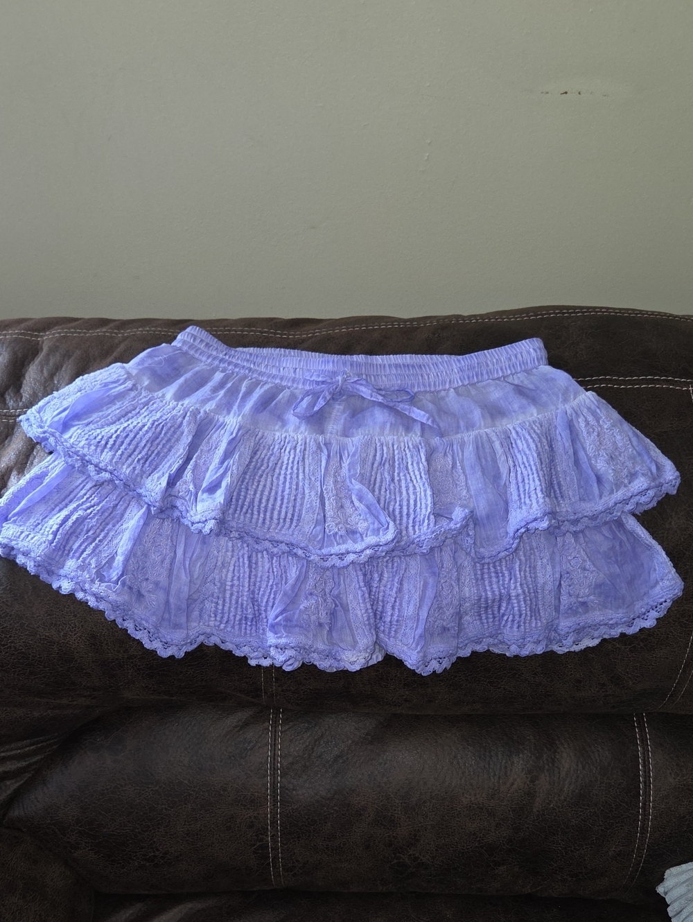 Muche & Muchette Coquette Skort  Lavender Tiered Ruffle Mini Skirt